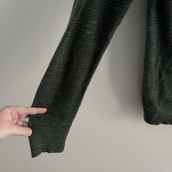Uniqlo Men Size XL Green Wool Cotton Blend Slub Yarn Pullover Crew Neck Sweater - Picture 3 of 9